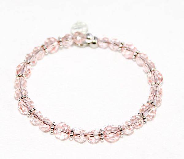 DetectSun Pink Rose Czech Crystal Bangle Bracelet - M. Mills Co